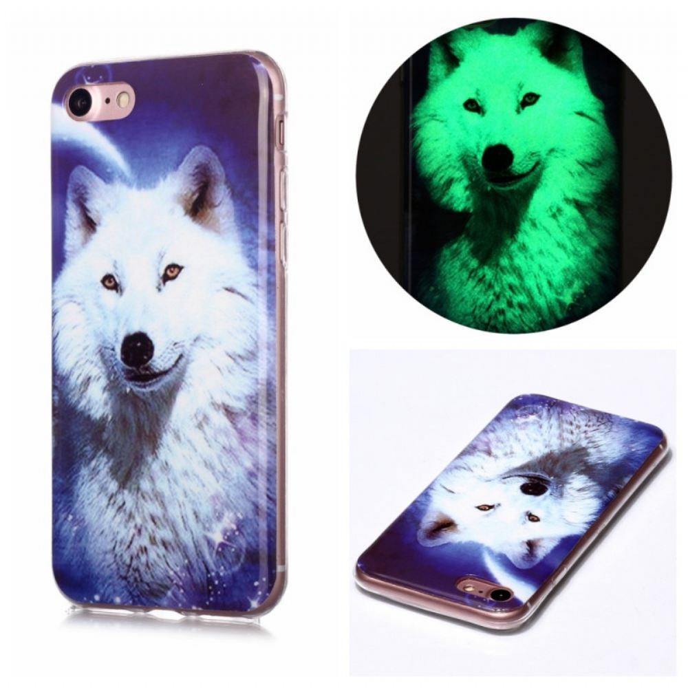 Kryty Na Mobil Na iPhone SE 3 / SE 2 / 8 / 7 Fluorescenční Vlk