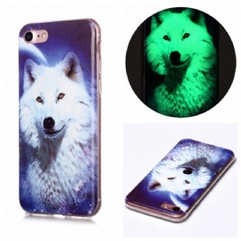 Kryty Na Mobil Na iPhone SE 3 / SE 2 / 8 / 7 Fluorescenční Vlk