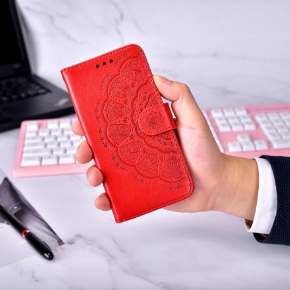 Kožené Pouzdro Na Xiaomi Mi 11 5G Korálová Mandala