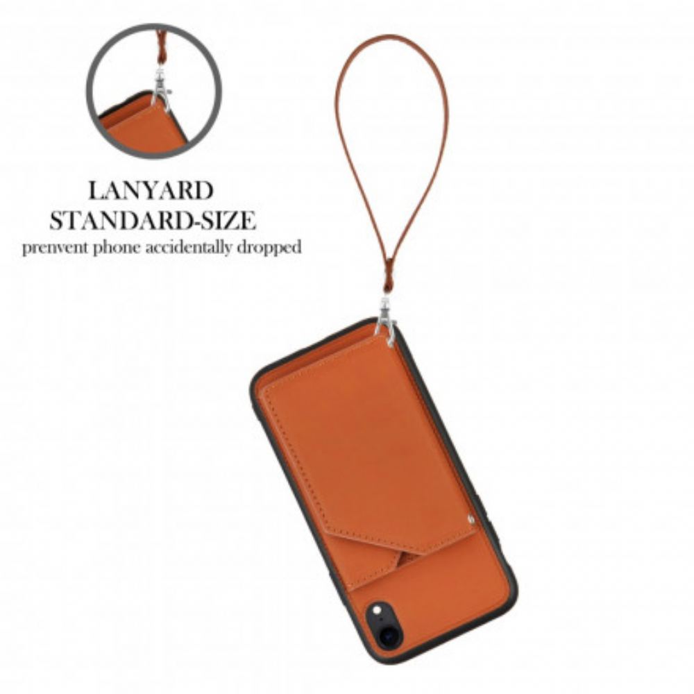 Kryt Na iPhone XR Podpora Více Karet Handsfree A Lanyard