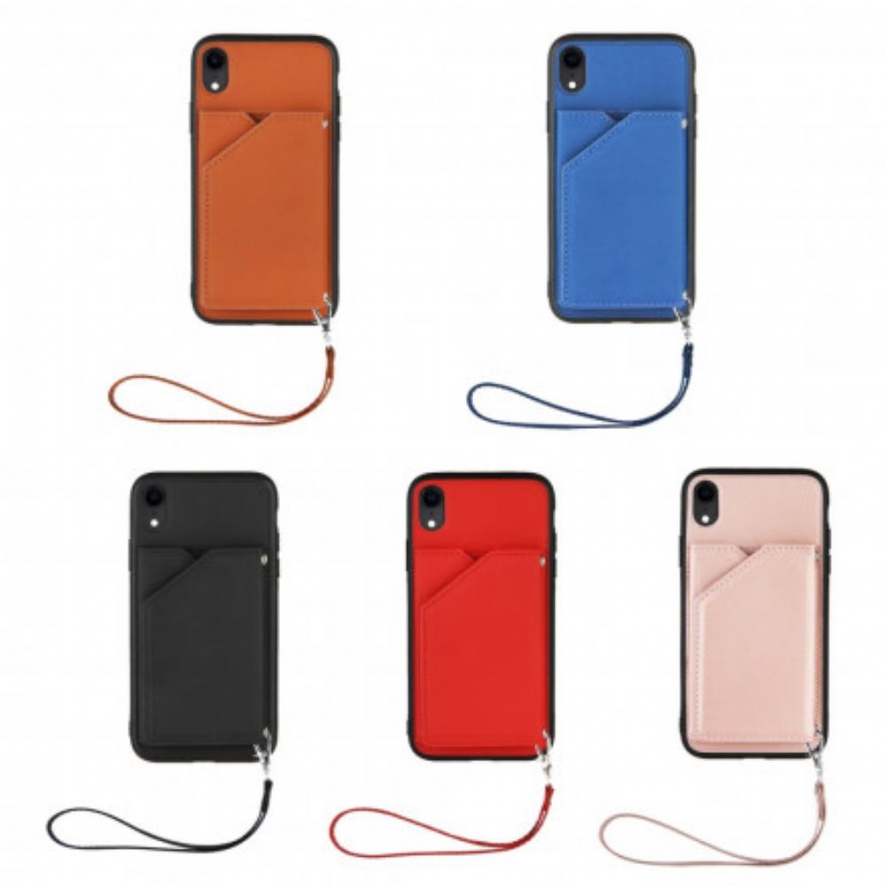 Kryt Na iPhone XR Podpora Více Karet Handsfree A Lanyard