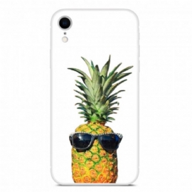 Kryt Na iPhone XR Průhledný Ananas S Brýlemi