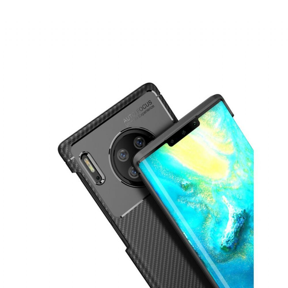 Kryty Na Mobil Na Huawei Mate 30 Pro Flexibilní Textura Uhlíkových Vláken