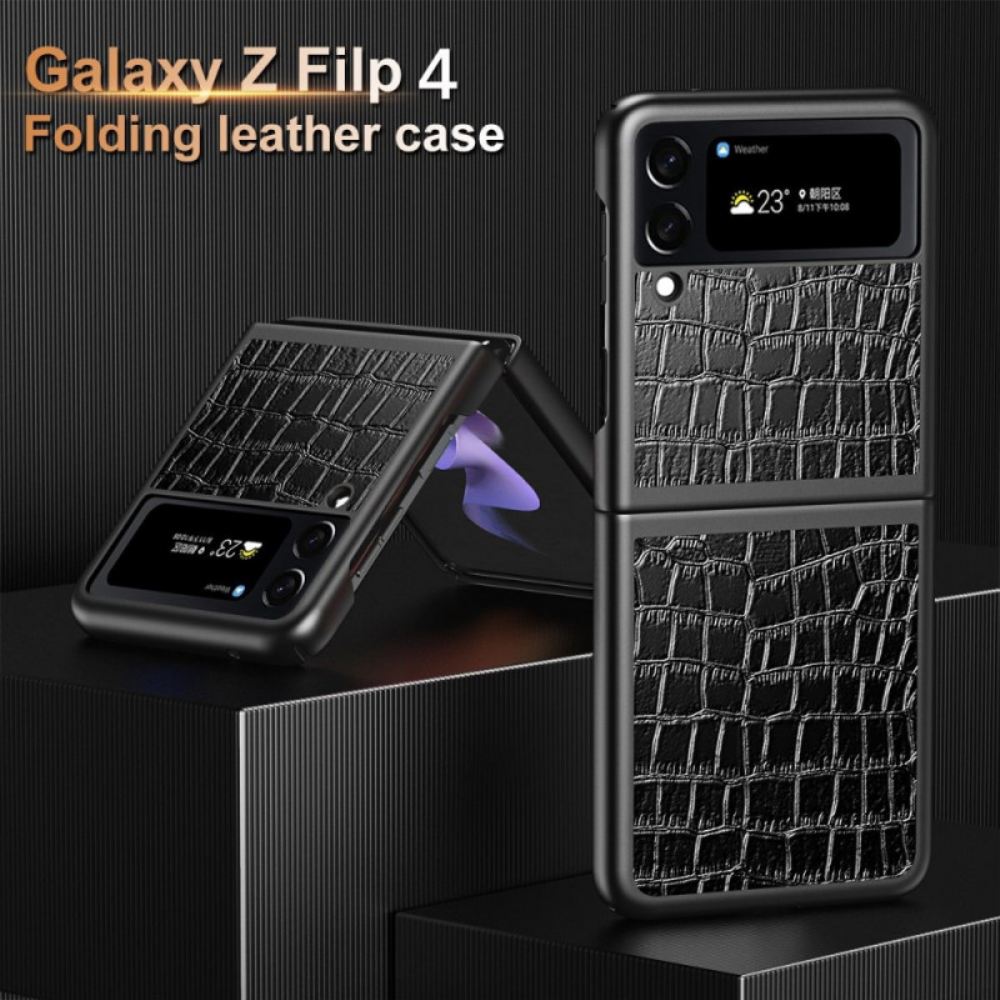 Kryt Na Samsung Galaxy Z Flip 4 Flipové Pouzdro Styl Krokodýlí Kůže