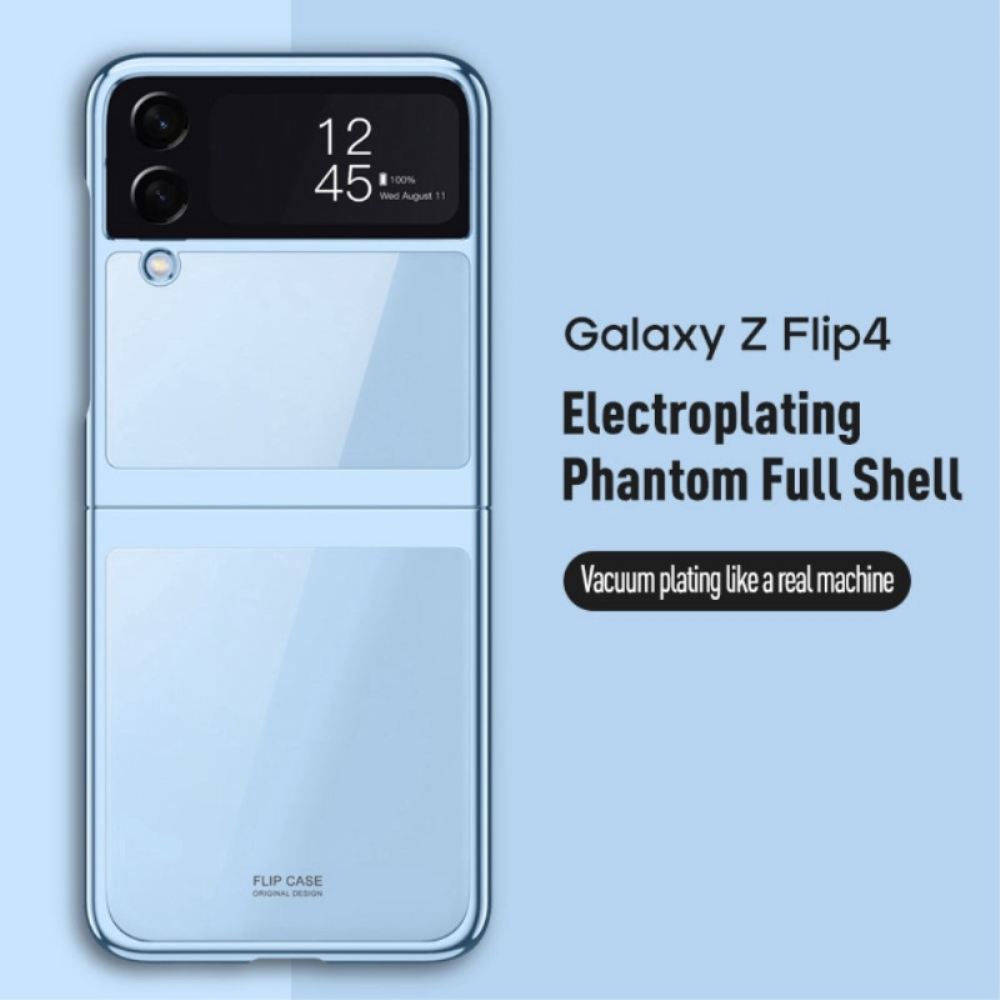 Kryt Na Samsung Galaxy Z Flip 4 Flipové Pouzdro Transparentní Metalický Obrys