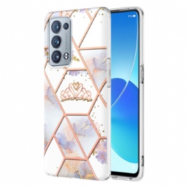 Kryt Na Oppo Reno 6 Pro 5G Geometrický Vzor Mramoru A Květin