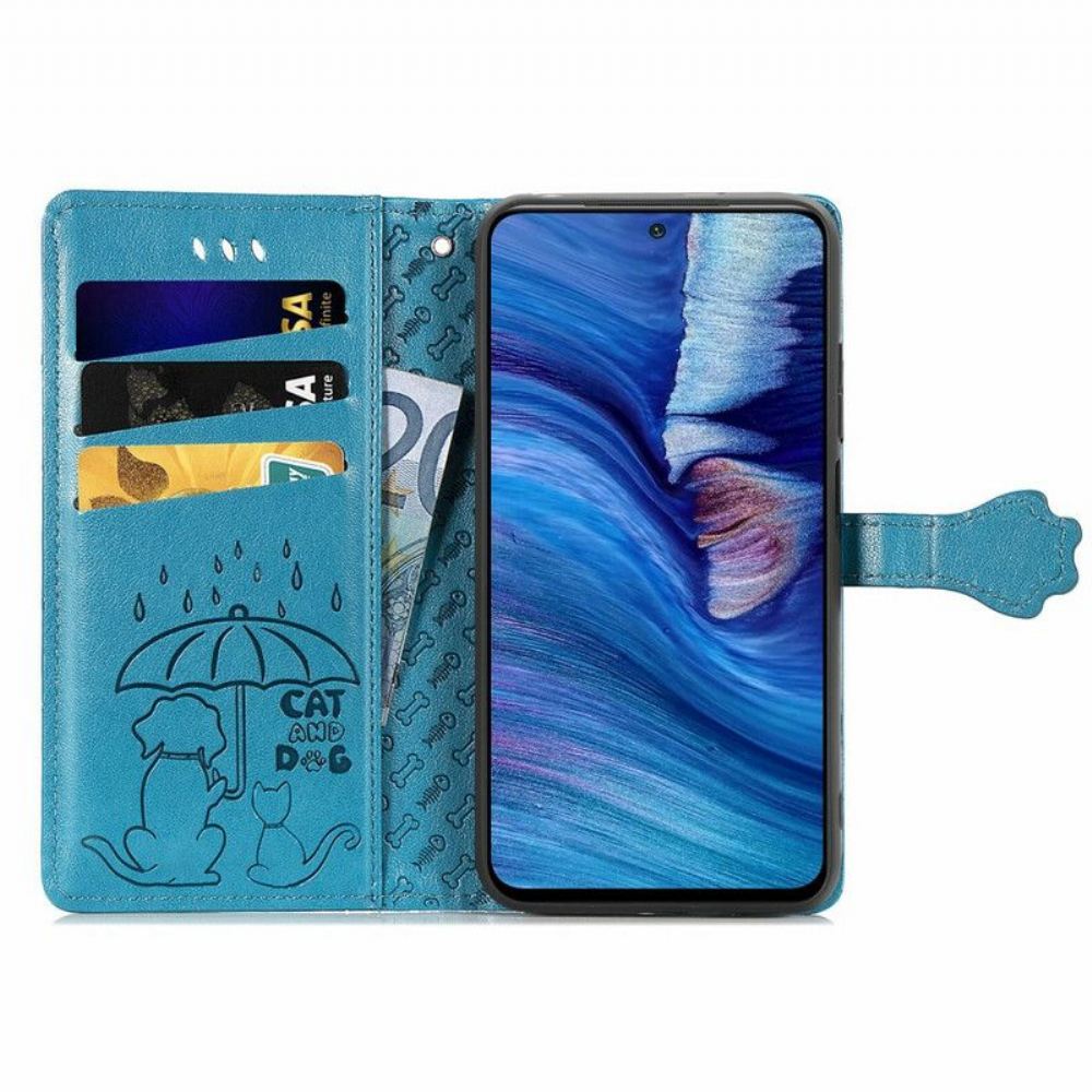 Kožené Pouzdro Na Xiaomi Redmi Note 10 5G Animovaná Zvířata