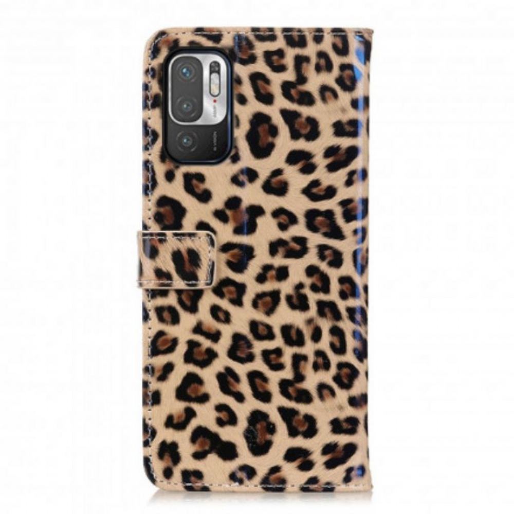 Kožené Pouzdro Na Xiaomi Redmi Note 10 5G Leopard