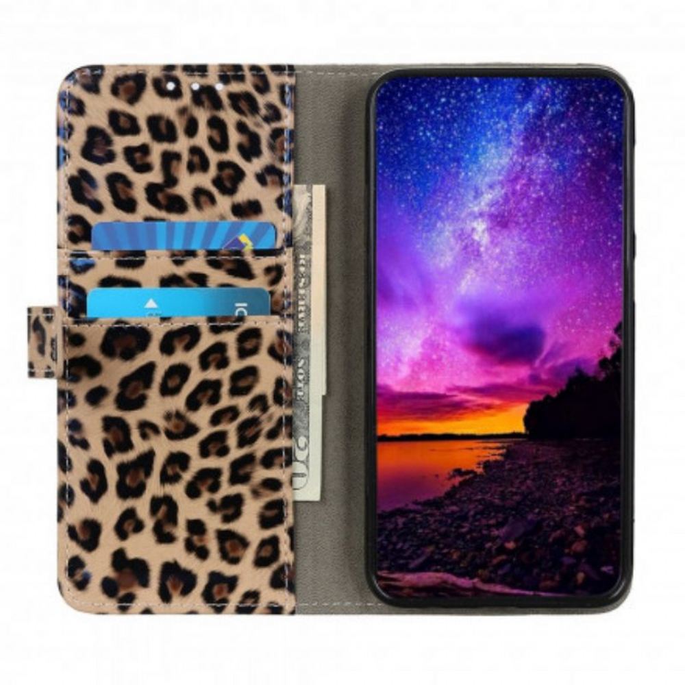 Kožené Pouzdro Na Xiaomi Redmi Note 10 5G Leopard