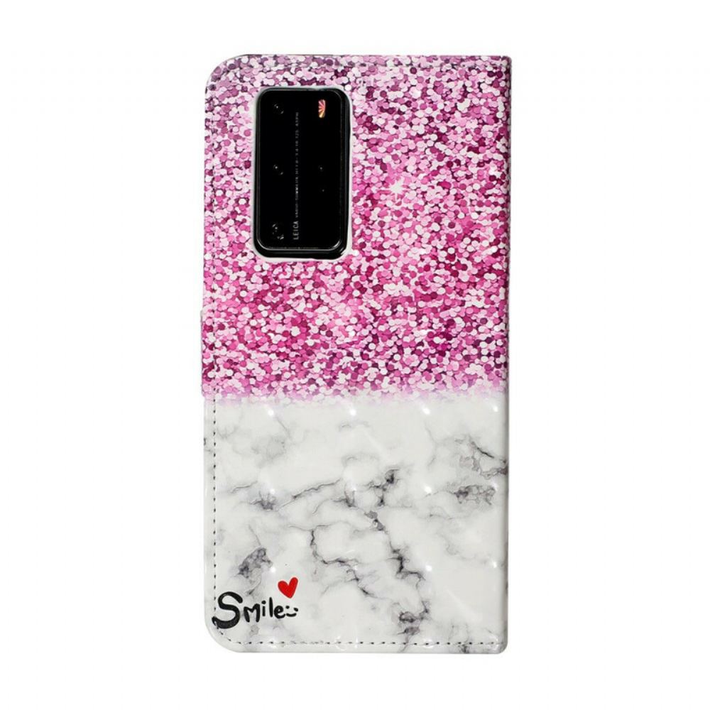 Flipové Pouzdro Na Huawei P40 Pro Smile Glitter