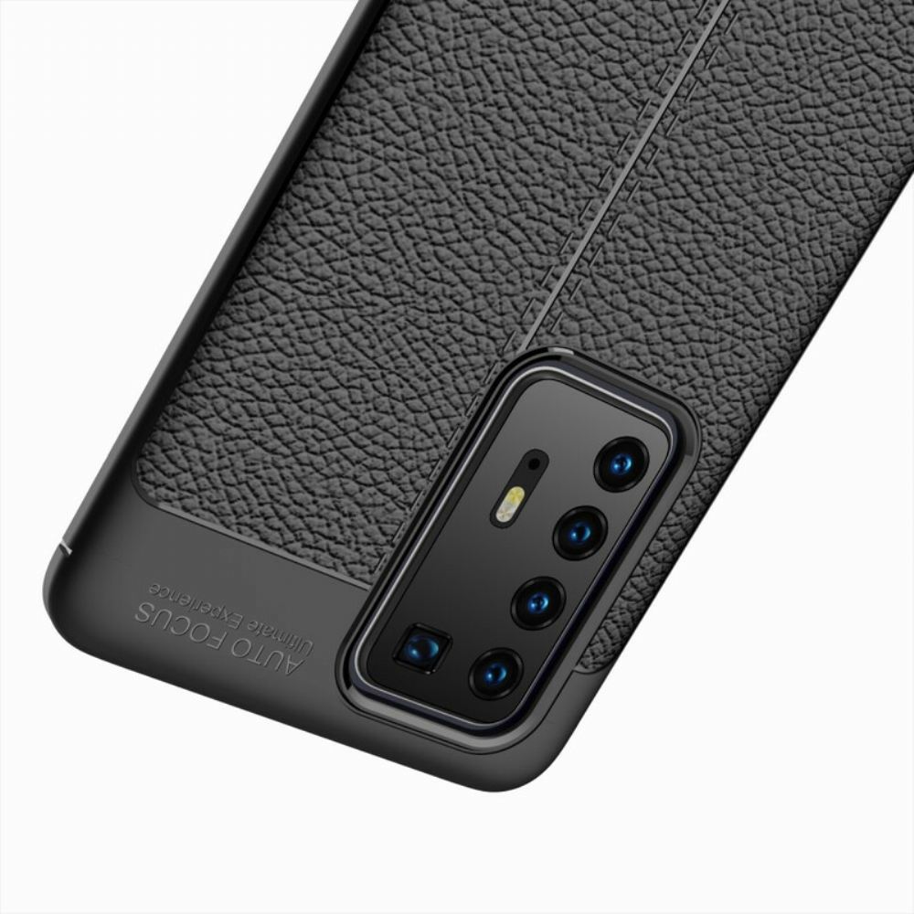 Kryt Na Huawei P40 Pro Efekt Kůže Litchi S Dvojitou Linií