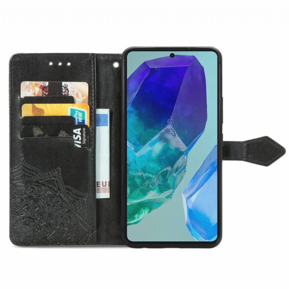 Kožený Kryt Samsung Galaxy A16 5g Barokní Mandala