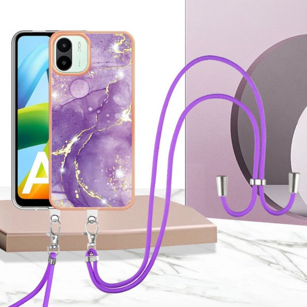 Kryt Na Xiaomi Redmi A1 Na Lana Stahovací Šňůrka Ve Stylu Mramoru