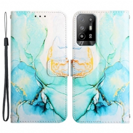 Flipové Pouzdro Na Oppo A94 5G Mramor S Popruhem