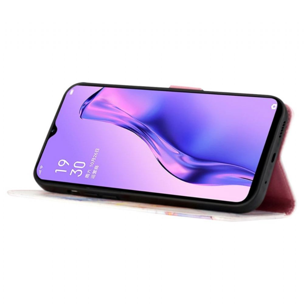 Flipové Pouzdro Na Oppo A94 5G Mramor S Popruhem