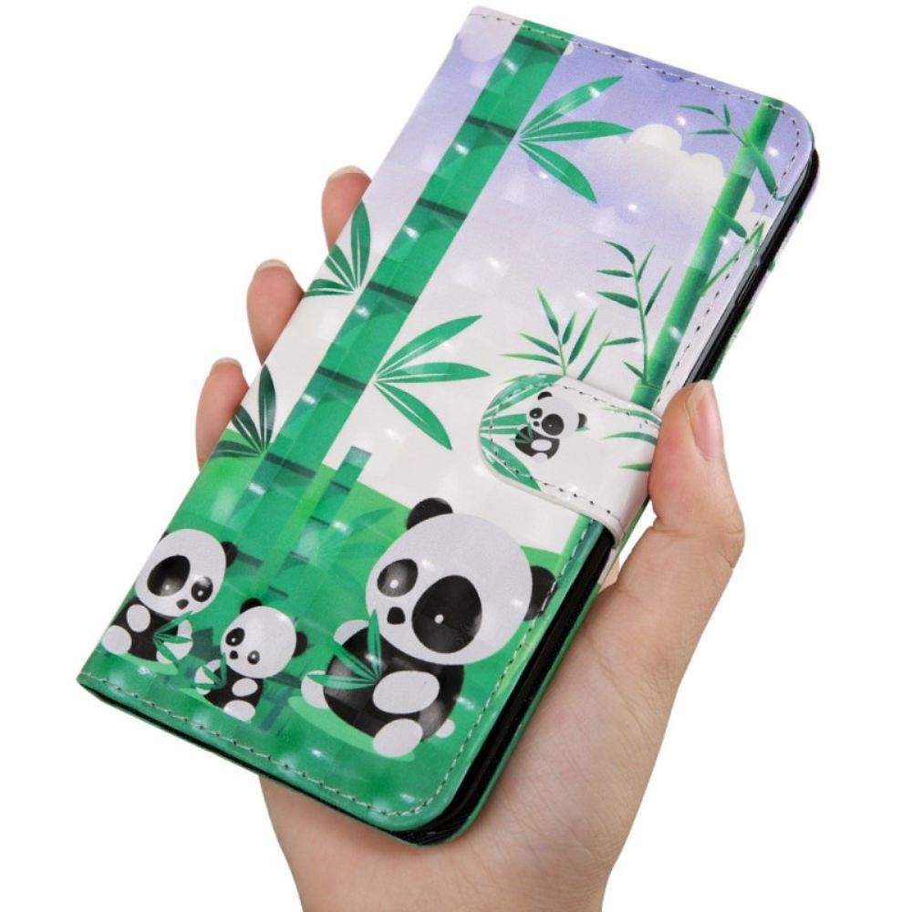 Flipové Pouzdro Na Oppo A94 5G Panda Se Šňůrkou