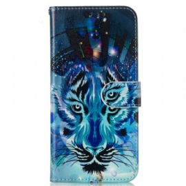 Kožený Kryt Na Samsung Galaxy S24 Fe Popruh Wolf Print