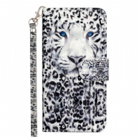 Kožený Kryt Samsung Galaxy S24 Fe Leopardí Popruh