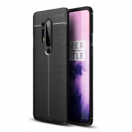 Kryt Na OnePlus 8 Pro Efekt Kůže Litchi S Dvojitou Linií