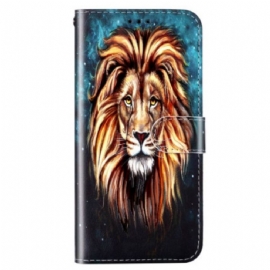 Flipové Pouzdro Na Samsung Galaxy S23 Plus 5G Na Lana Lanyard Lion