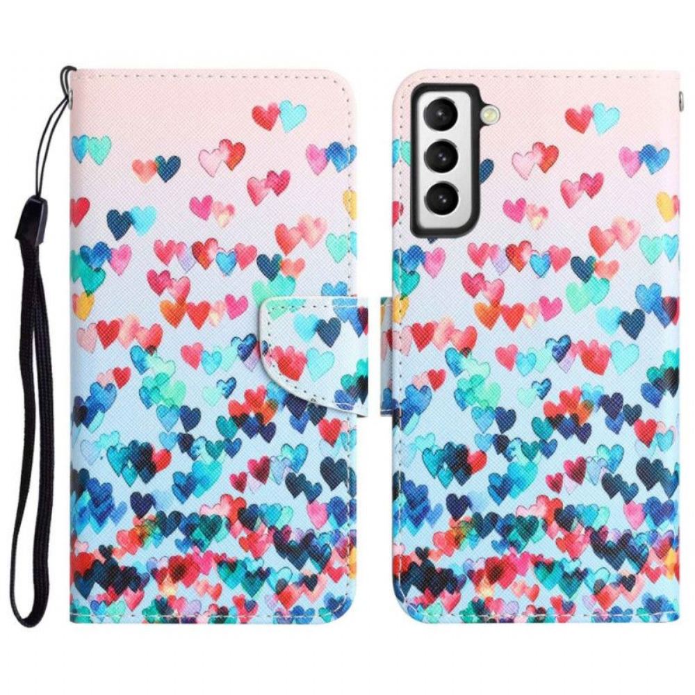 Flipové Pouzdro Na Samsung Galaxy S23 Plus 5G Na Lana Pouze Strappy Hearts