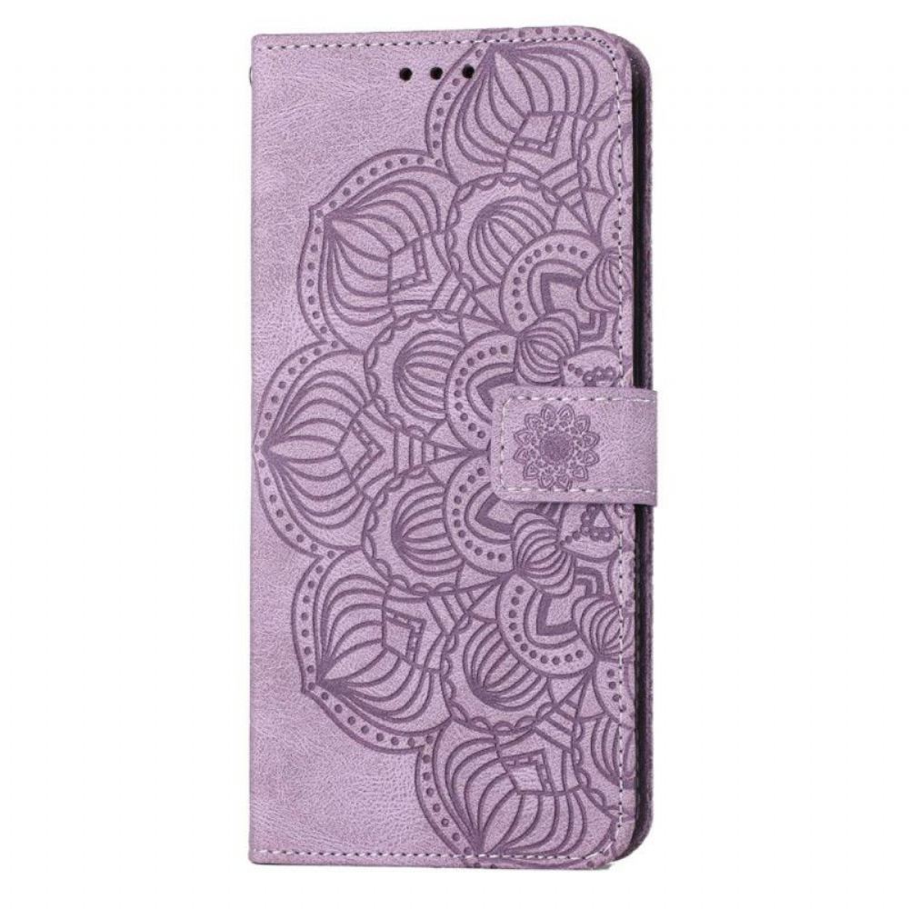 Kožené Pouzdro Na Samsung Galaxy S23 Plus 5G Na Lana Strappy Mandala