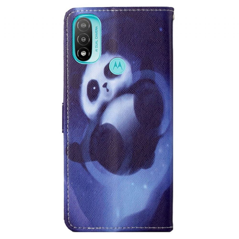 Flipové Pouzdro Na Moto G71 5G Na Lana Panda Space Popruh