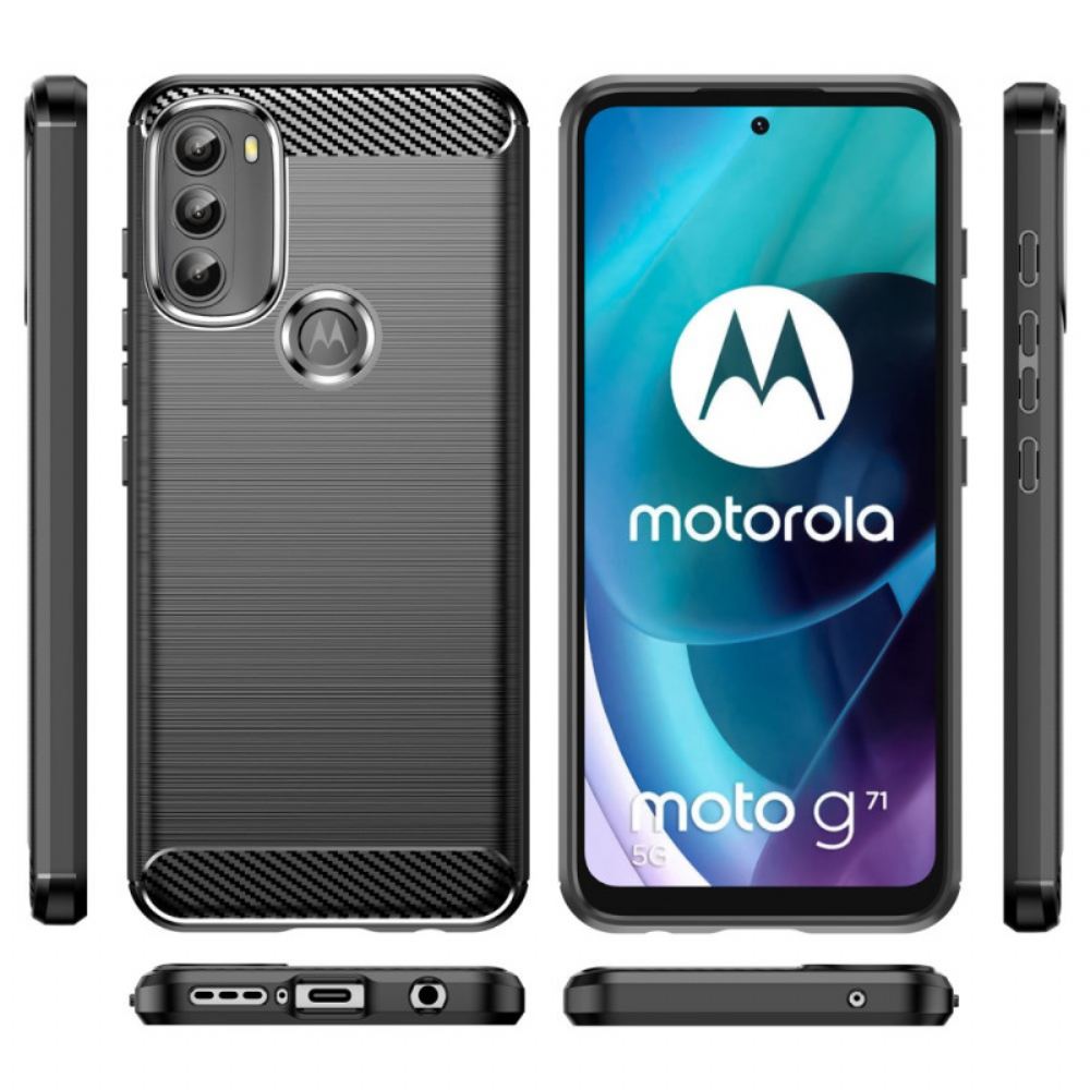 Kryty Na Mobil Na Moto G71 5G Kartáčované Uhlíkové Vlákno