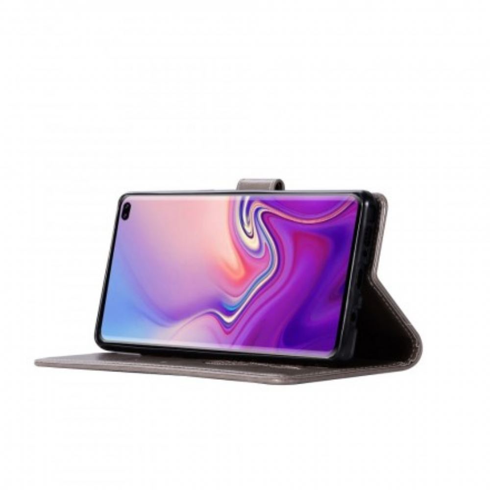 Flipové Pouzdro Na Samsung Galaxy S10 Plus Kožený Efekt Catch Dreams Owl