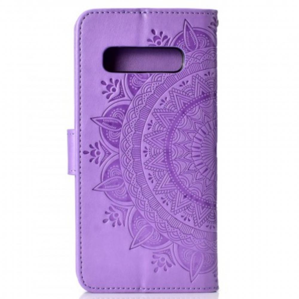 Flipové Pouzdro Na Samsung Galaxy S10 Plus Sluneční Mandala