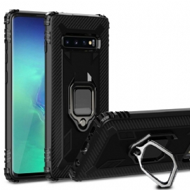 Kryt Na Samsung Galaxy S10 Plus Kroužek A Uhlíková Vlákna