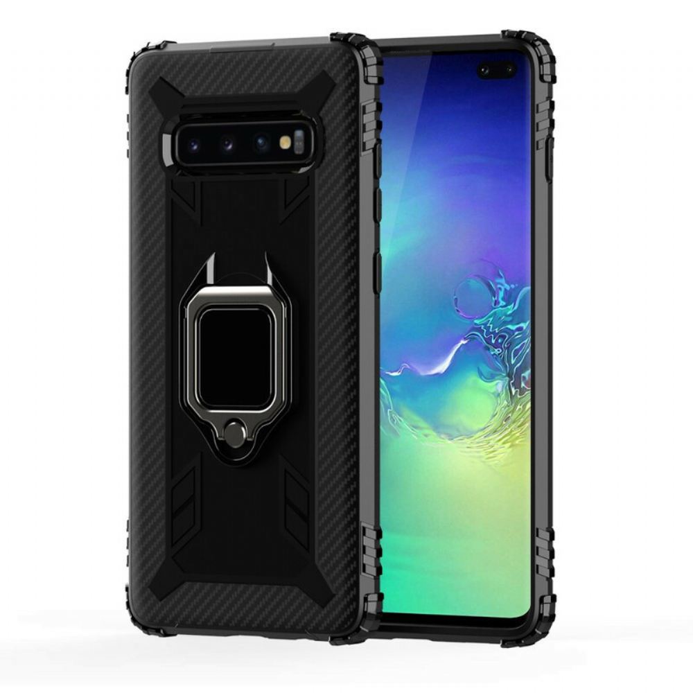 Kryt Na Samsung Galaxy S10 Plus Kroužek A Uhlíková Vlákna