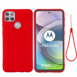 Kryt Na Moto G 5G Tekutý Silikonový Design Se Šňůrkou