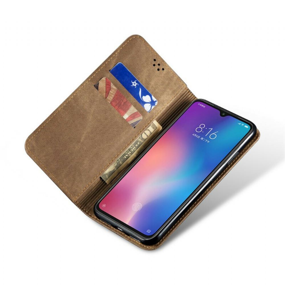 Kryty Na Mobil Na Xiaomi Mi 9 Flipové Pouzdro Džínová Látka