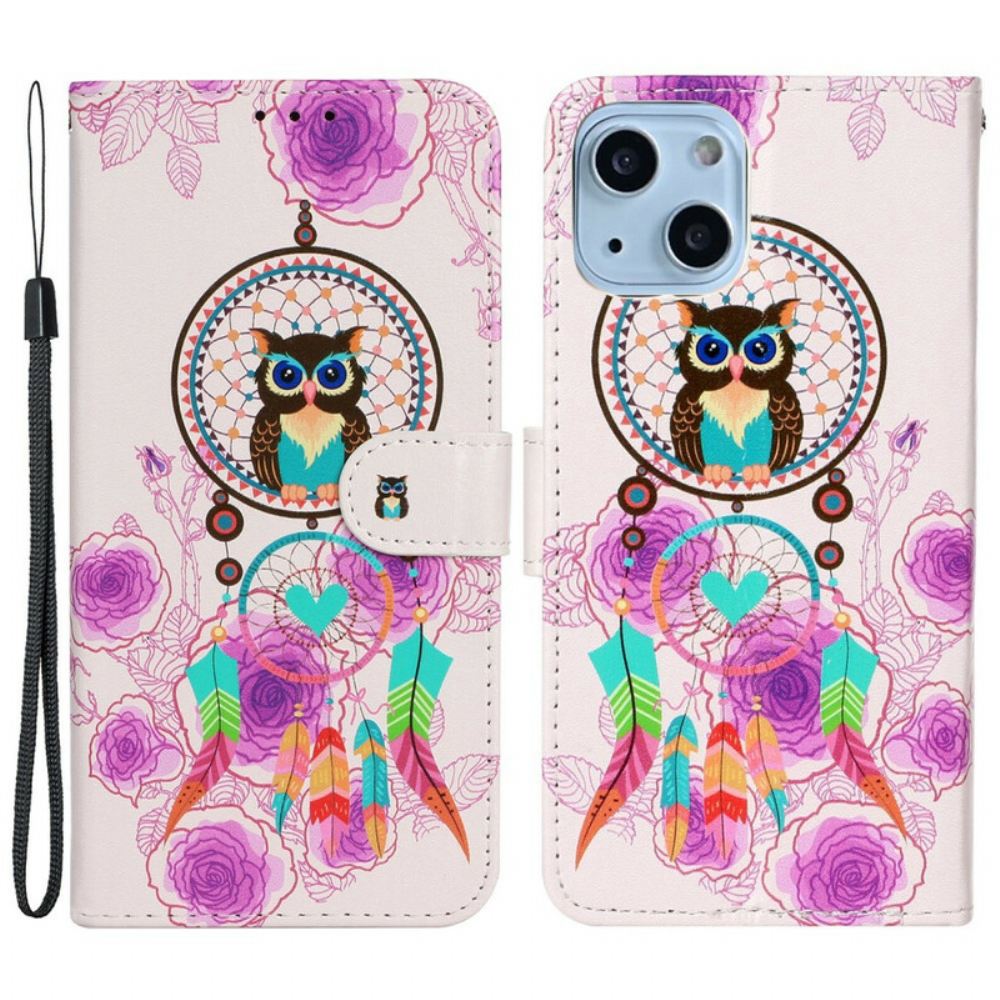 Flipové Pouzdro Na iPhone 13 Mini Na Lana Mandala Strappy Sowl