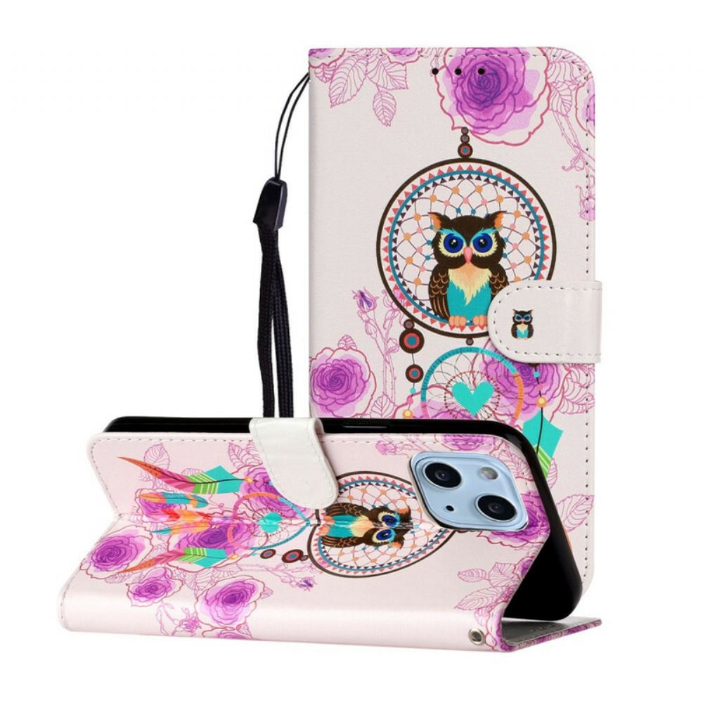 Flipové Pouzdro Na iPhone 13 Mini Na Lana Mandala Strappy Sowl