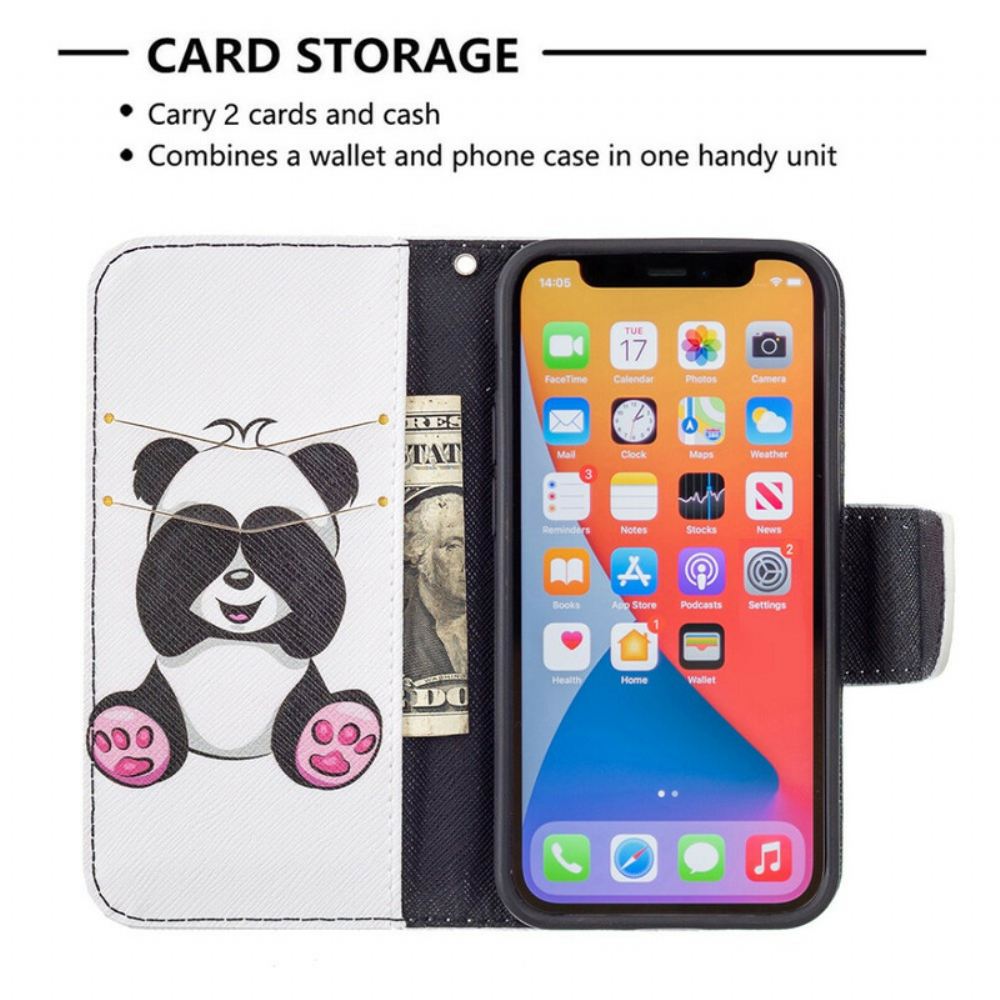 Flipové Pouzdro Na iPhone 13 Mini Panda Zábava