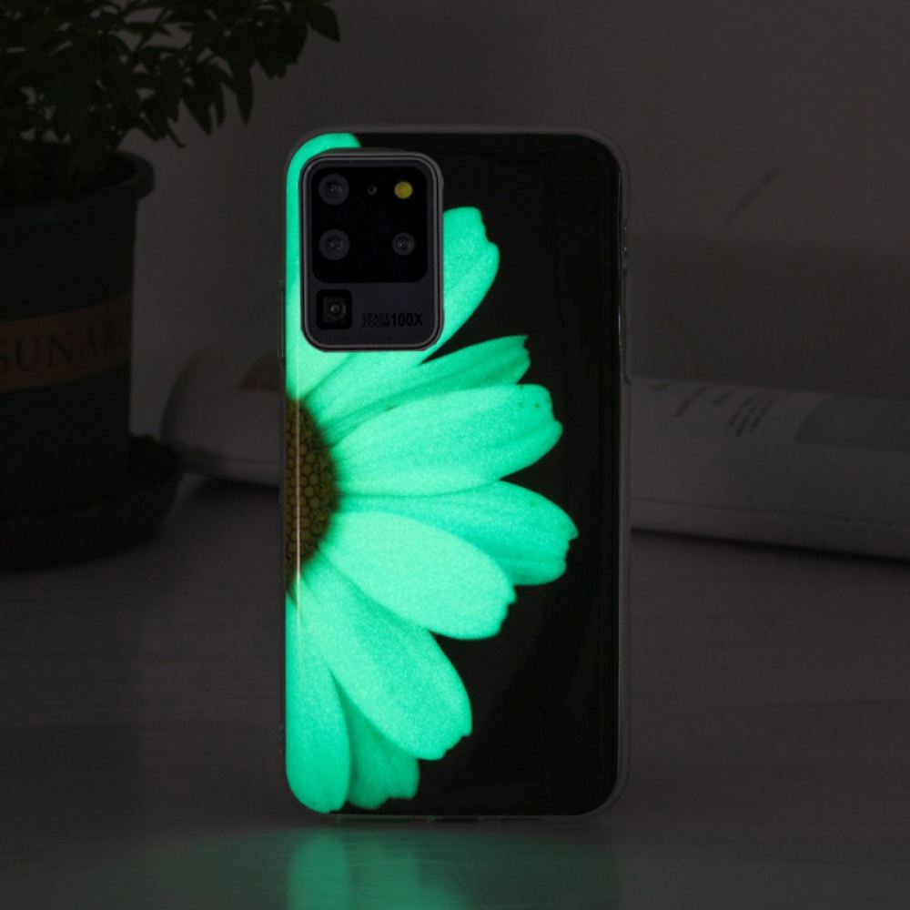 Kryty Na Mobil Na Samsung Galaxy S20 Ultra Série Fluorescenčních Květin