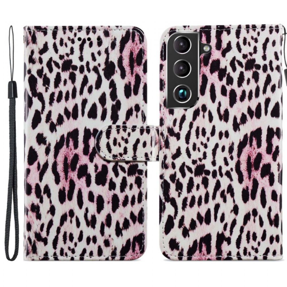 Flipové Pouzdro Na Samsung Galaxy S22 5G Leopardí Tisk