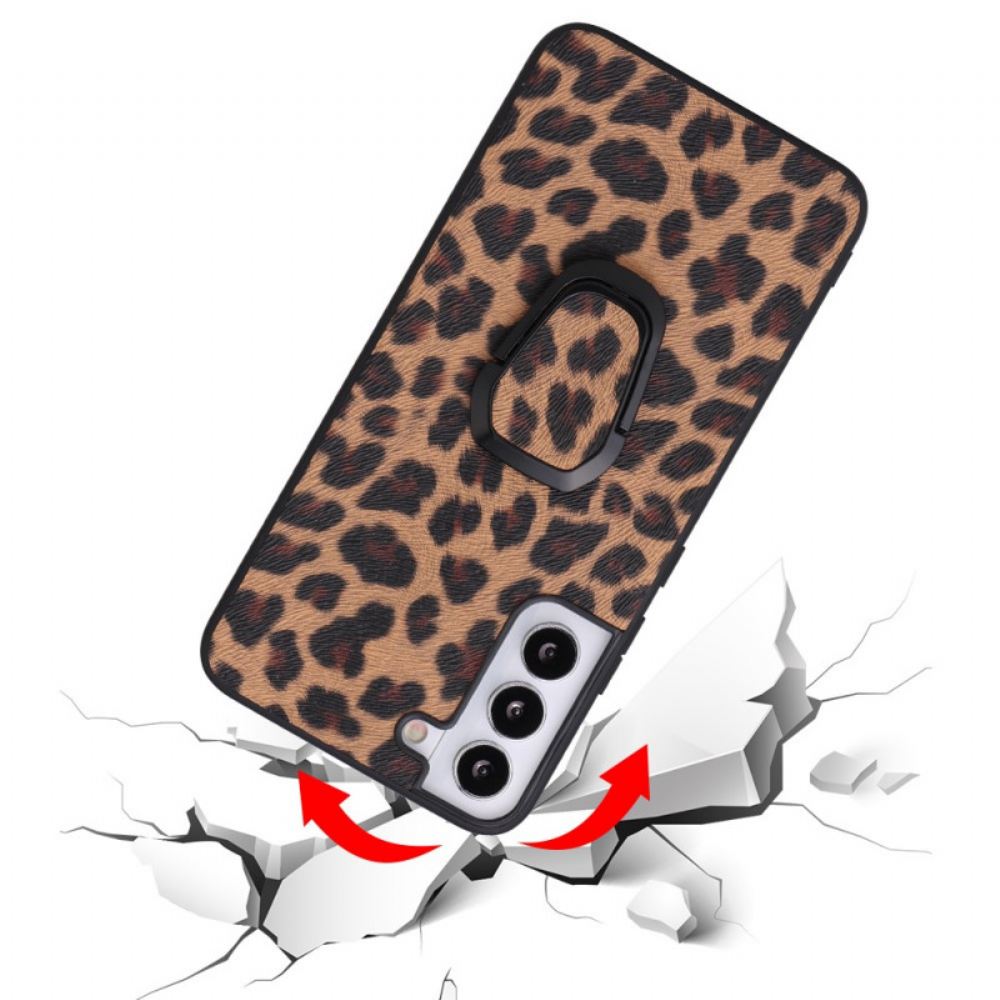 Kryt Na Samsung Galaxy S22 5G Kroužek Ve Stylu Leoparda