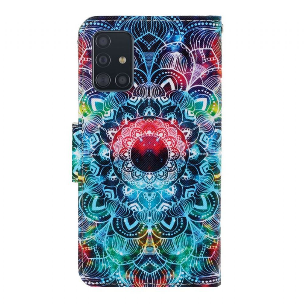 Flipové Pouzdro Na Samsung Galaxy A71 Na Lana Okázalá Strappy Mandala