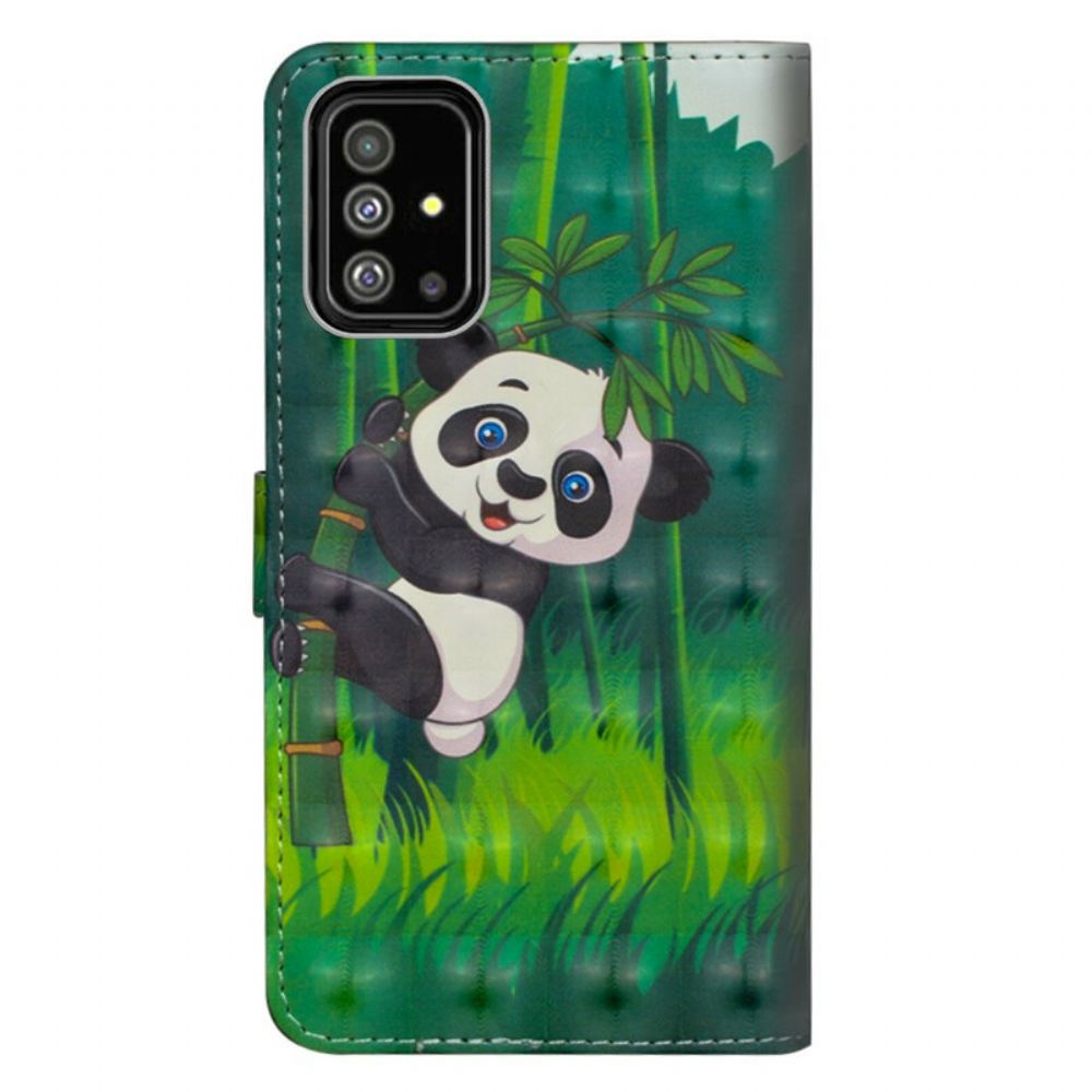 Flipové Pouzdro Na Samsung Galaxy A71 Panda A Bambus