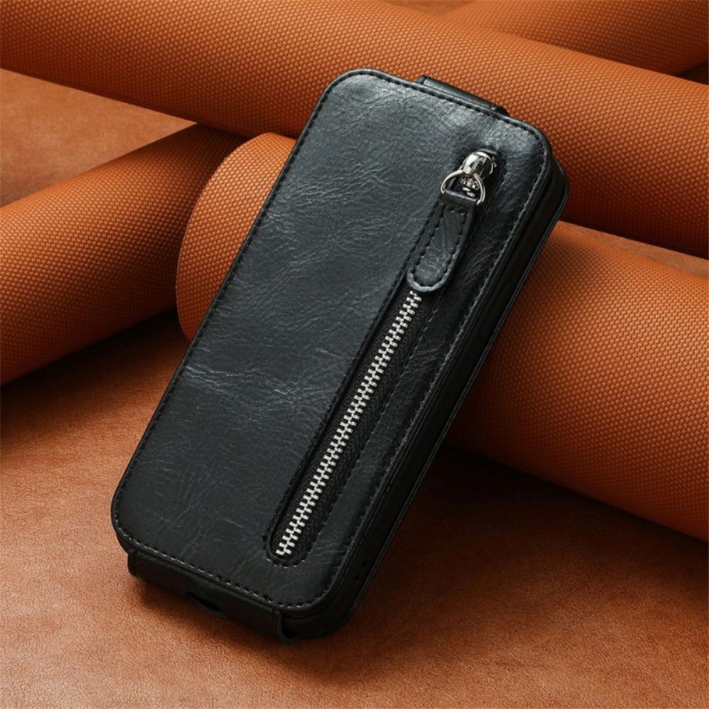 Kožený Kryt Na Xiaomi 14t Pro Svislá Kapsa Na Zip