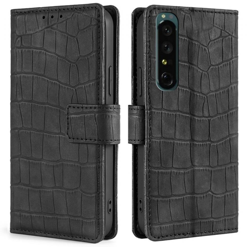 Flipové Pouzdro Na Sony Xperia 1 IV Krokodýlí Styl