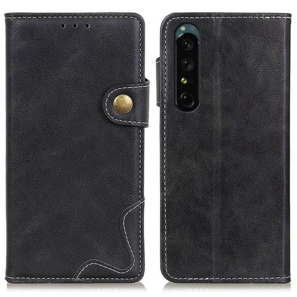 Kožené Pouzdro Na Sony Xperia 1 IV Design Šití