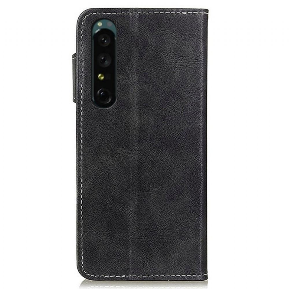 Kožené Pouzdro Na Sony Xperia 1 IV Design Šití