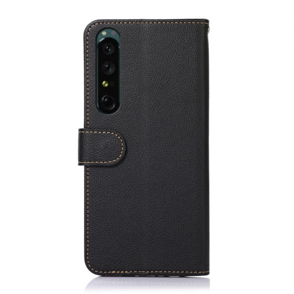 Kožené Pouzdro Na Sony Xperia 1 IV Rfid Ve Stylu Liči