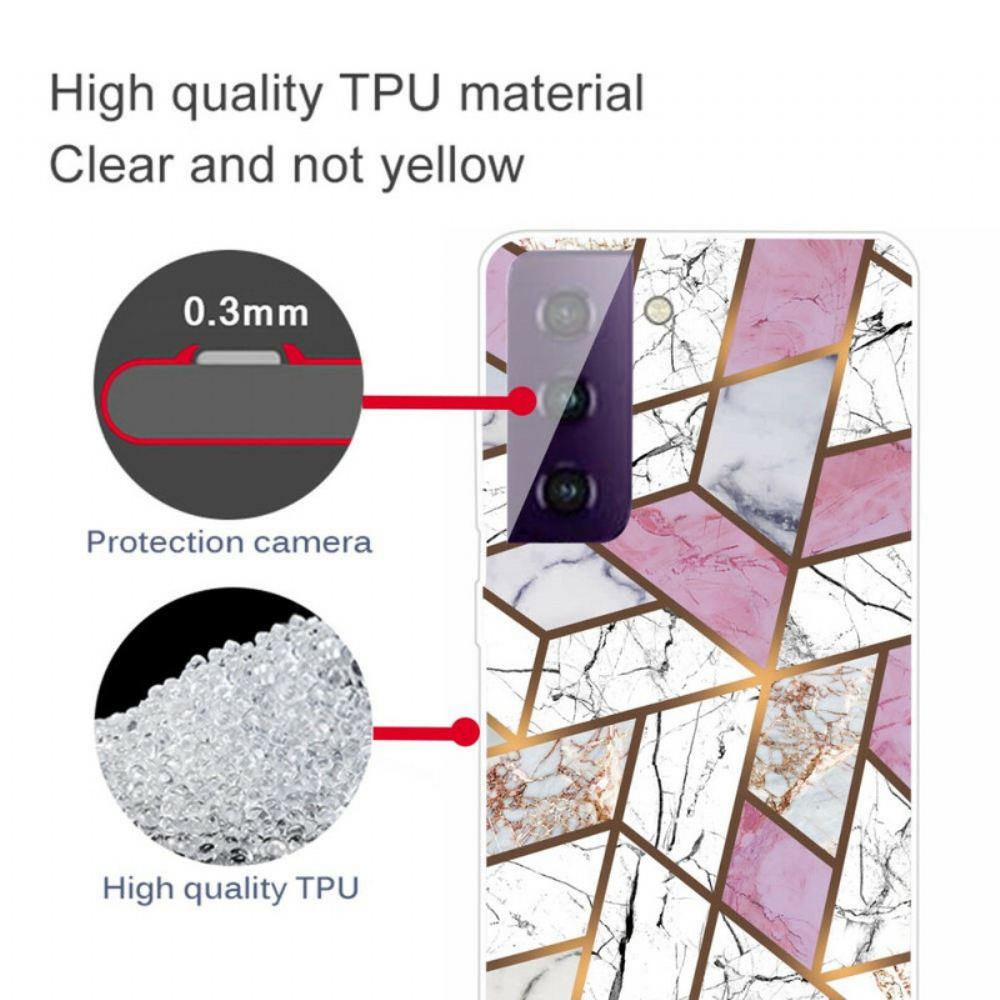 Kryty Na Mobil Na Samsung Galaxy S21 FE Geometrický Mramor