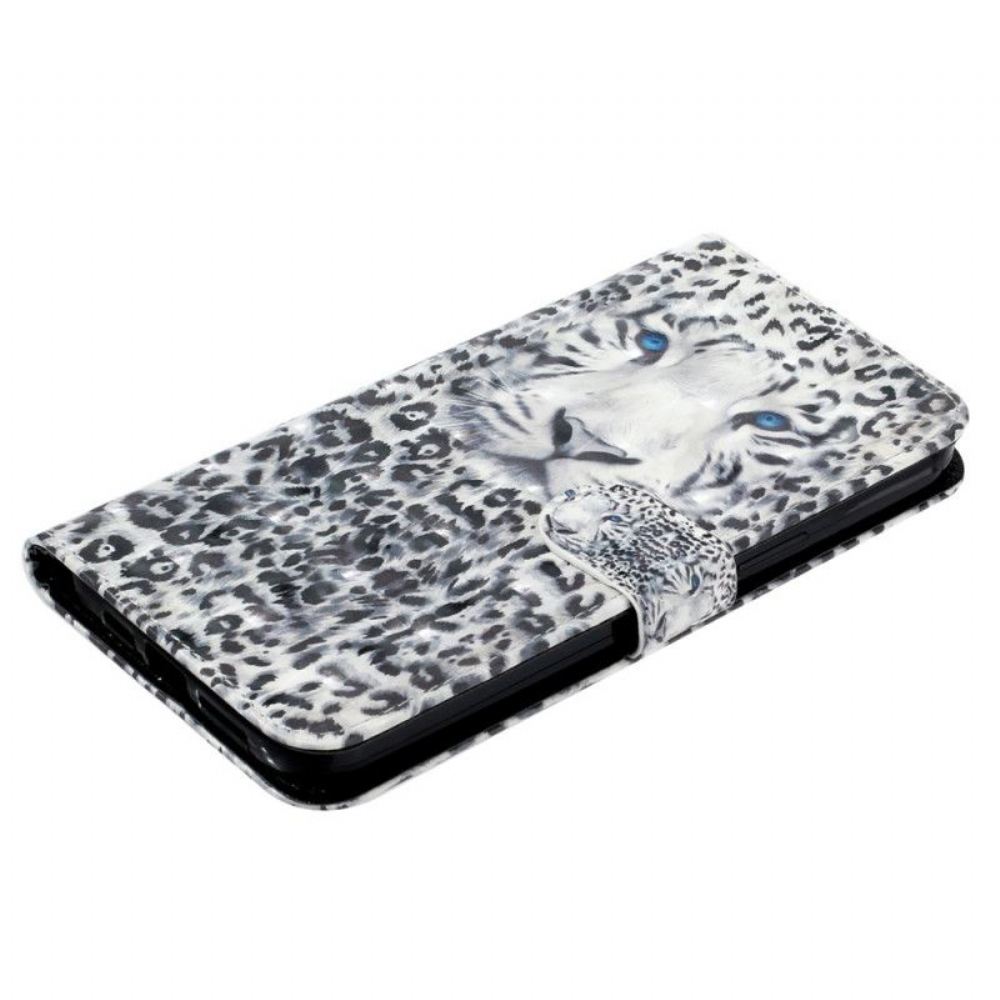 Kožené Pouzdro Na iPhone 15 Pro Max Na Lana 3d Leopard S Popruhem