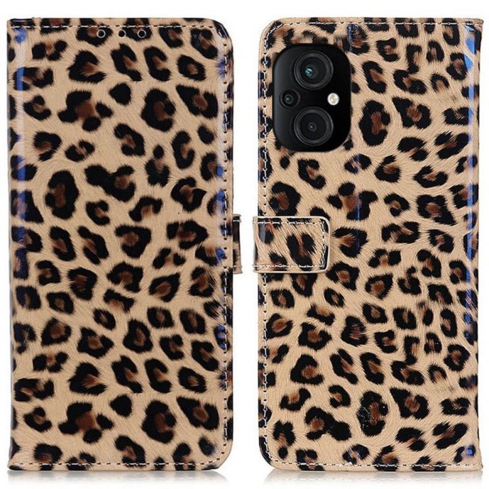 Flipové Pouzdro Na Poco M5 Styl Leopardí Kůže